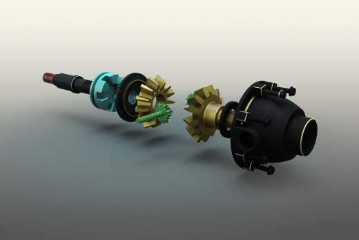 差速齿轮简易模型爆炸图3D图纸 Solidworks设计 附STEP缩略图
